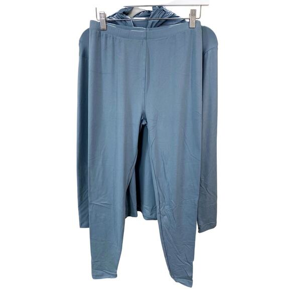 Zenana Blue Grey Mock Neck Top & Leggings Set - Sz. SM - XL (Boutique) - Picture 2 of 5